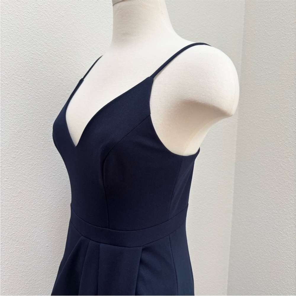 Bhldn Formal Bridesmaid Dress Evening Gown Wedding V Neck Maxi Navy Blue Size 6 - Picture 10 of 14